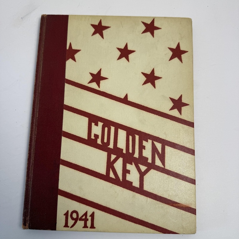 Vintage 1941 Golden Key Senior High School Yearbook Montebello CA Signed HC